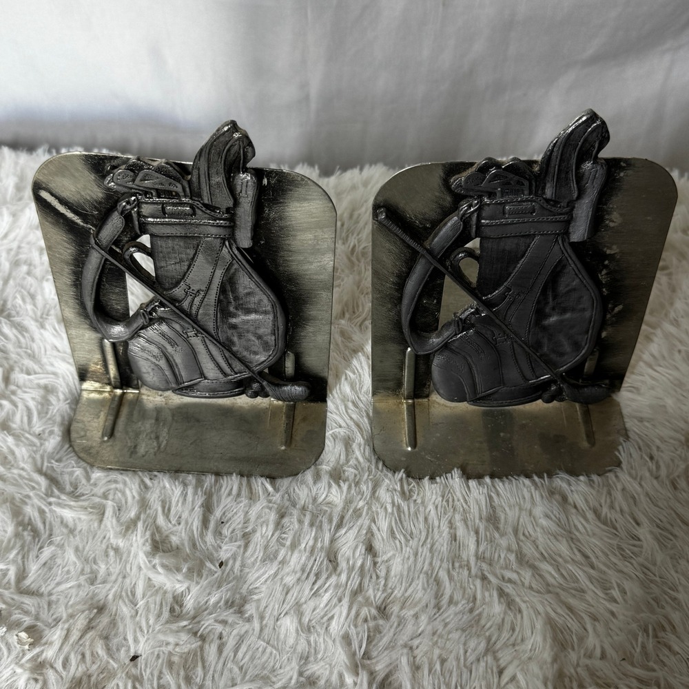 Golf Bookends Metal Book Ends Golfing Sports Book‎ Shelf Decor